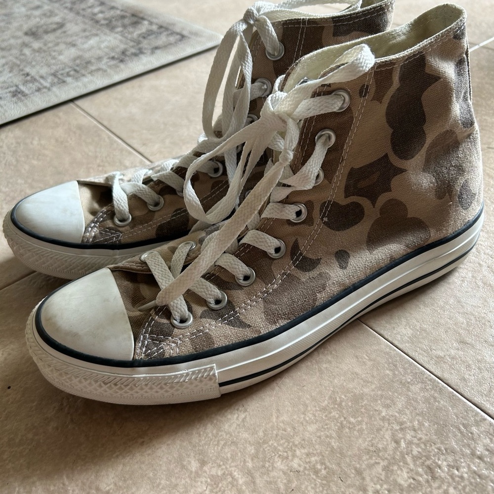 Converse Tan Camo High-Top Sneakers